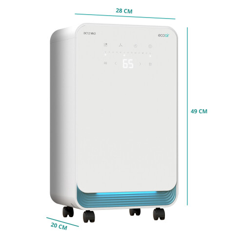 EcoAir DC12 MK3 12L/Day Dehumidifier 24 Hour Timer Laundry Mode 2