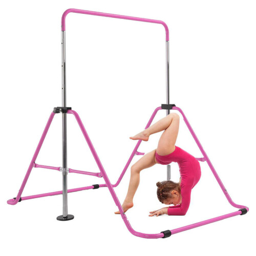 Adjustable Kid Gymnastics Training Bar Child Home Gym Foldable Height 2