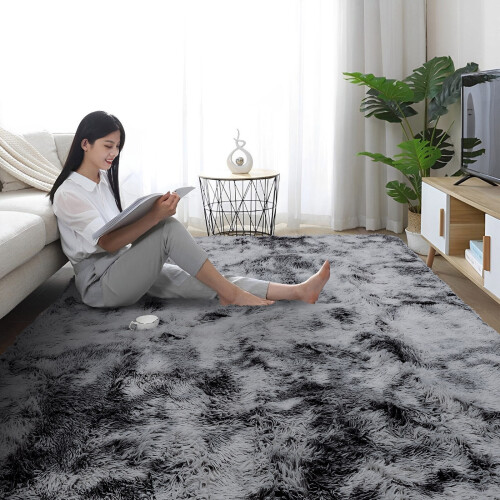 Large Shaggy Fluffy Rugs Anti-Slip Super Soft Mat Living Room Carpet on ...