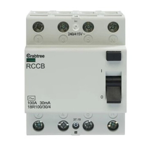 Crabtree 18R100/30/4 Loadstar 100A 30mA 4 Pole RCD