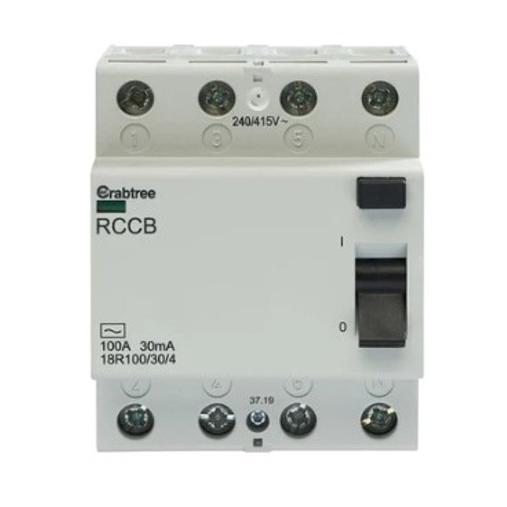 Crabtree 18R100/30/4 Loadstar 100A 30mA 4 Pole RCD
