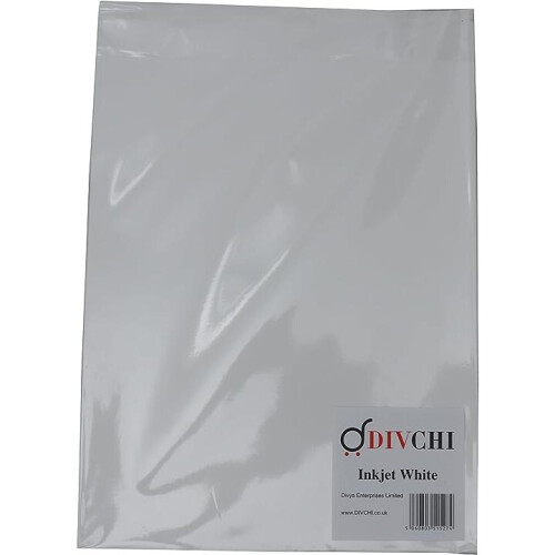 (20  Pack Inkjet Clear Sheet) A4 Water Slide Decal Paper Sheets White and Clear