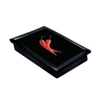 V Have one to sell? Sell it yourself Twin Chilli Lap Tray Soft Padded Bean Bag Cushion Laptop Tv Dinner Writing Tray