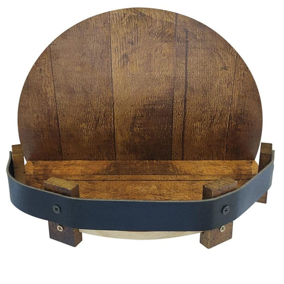 Handcrafted Liquor Bottle Display, Wall Mounted Whiskey Barrel Shelf, Vintage Round Wine Rack Whisky Display-image-OPC-PC8VS9W-NEW