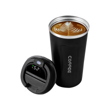 510Ml Smart Bottle for Coffee LED Temperature Display Thermal Mug Insulated Tumbler Coffee Cup Black