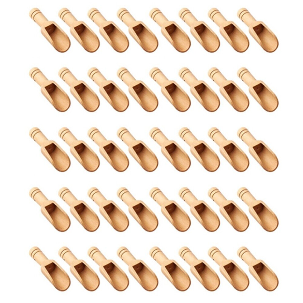 40 Pcs Mini Wooden Spoon, Mini Bath Salt Spoon, Wooden Candy Spoon, Washing Powder Spoon Spoon Set Baby Spoon