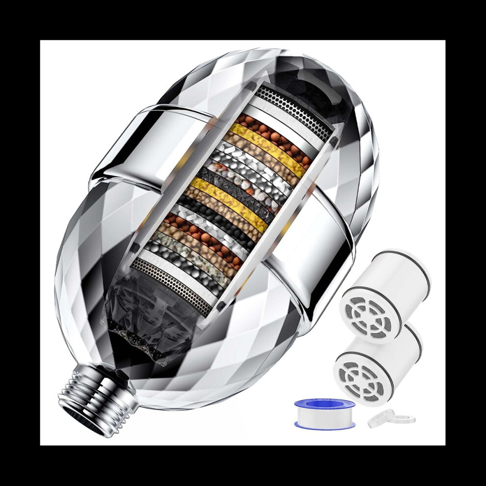 20 Stage Shower Filter Shower Head Filter with Replaceable Cartridges Shower Filter for Hard Water Removing Chlorine