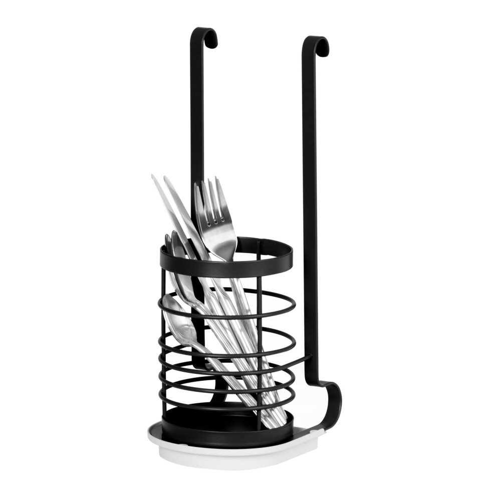 Livivo (Utensil Holder- ) Kitchen Saucepan Lid Hooks Tool Utensils Holder Hanging Rail Rack Wall Mounted Black