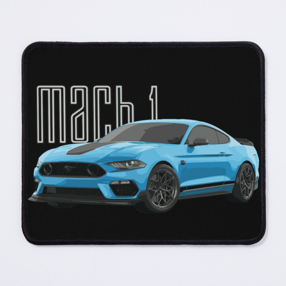 Mouse Pad Mach 1 Mustang Gt 5.0L V8 Grabber Car 11.8 X 9.8 Inch Computer Mat Gaming Office Mousepad Blue 7802738178852
