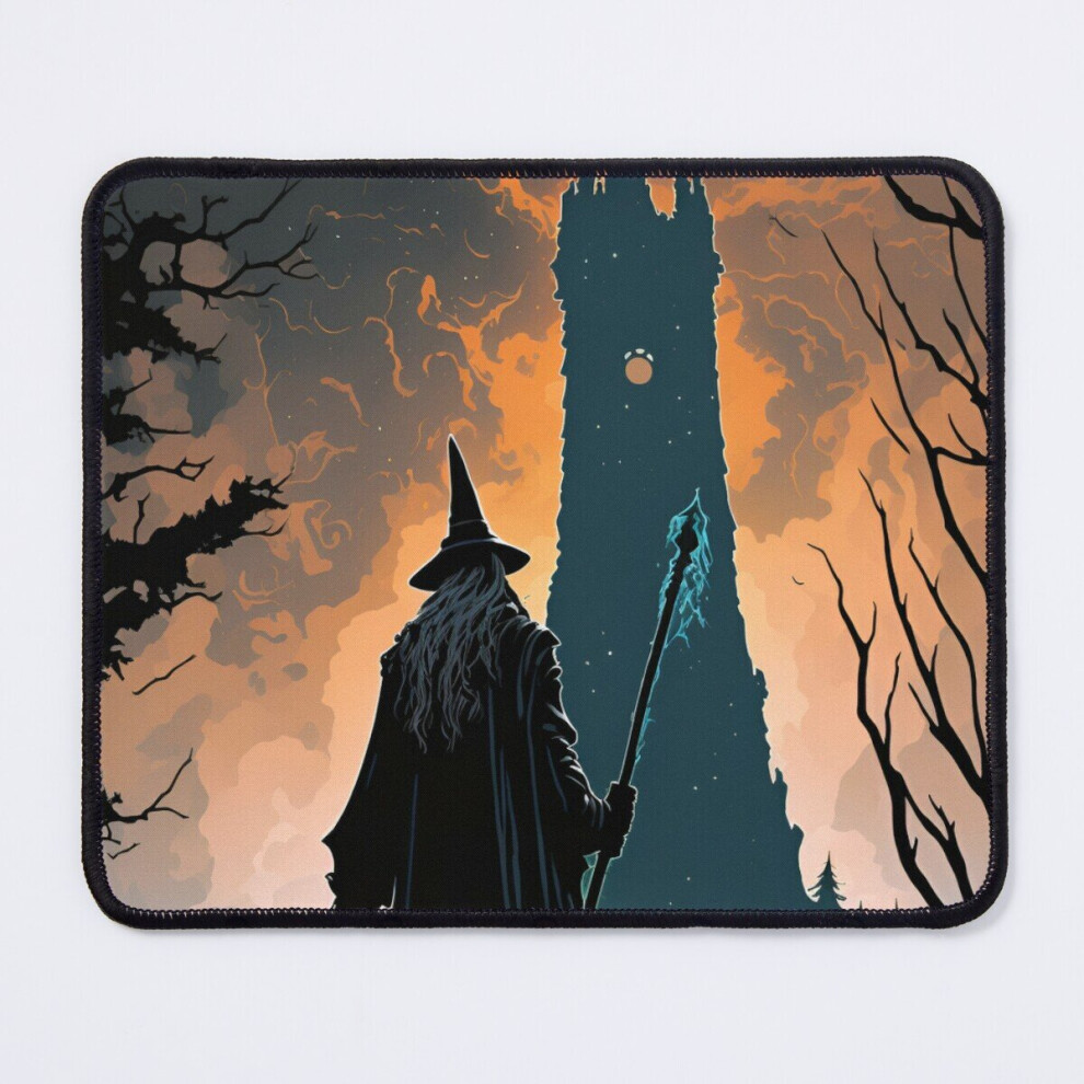 Mouse Pad The Wizard Arrives At The Wizard's Tower - Fantasy 11.8 X 9.8 Inch Computer Mat Gaming Office Mousepad Grey/White 7802738187908