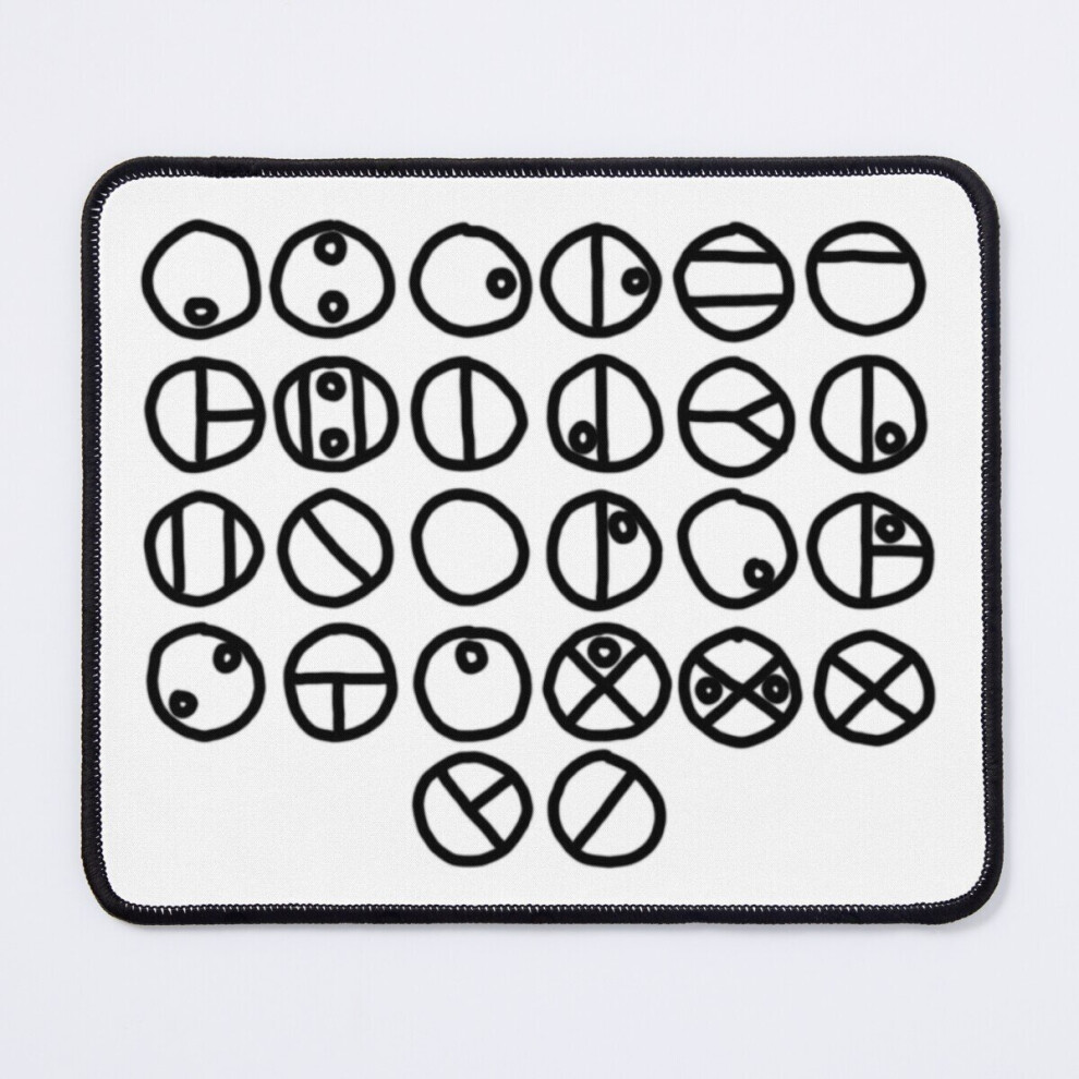 Mouse Pad Matoran Alphabet, Handwritten ( Bg) 11.8 X 9.8 Inch Computer Mat Gaming Office Mousepad White 7802738169751