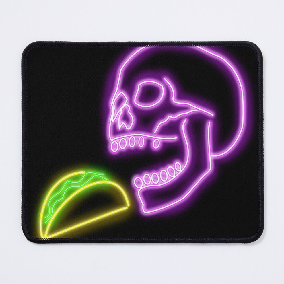 Mouse Pad Neon Skull Eating A Taco - Dibsontacos 11.8 X 9.8 Inch Computer Mat Gaming Office Mousepad 7802738171778