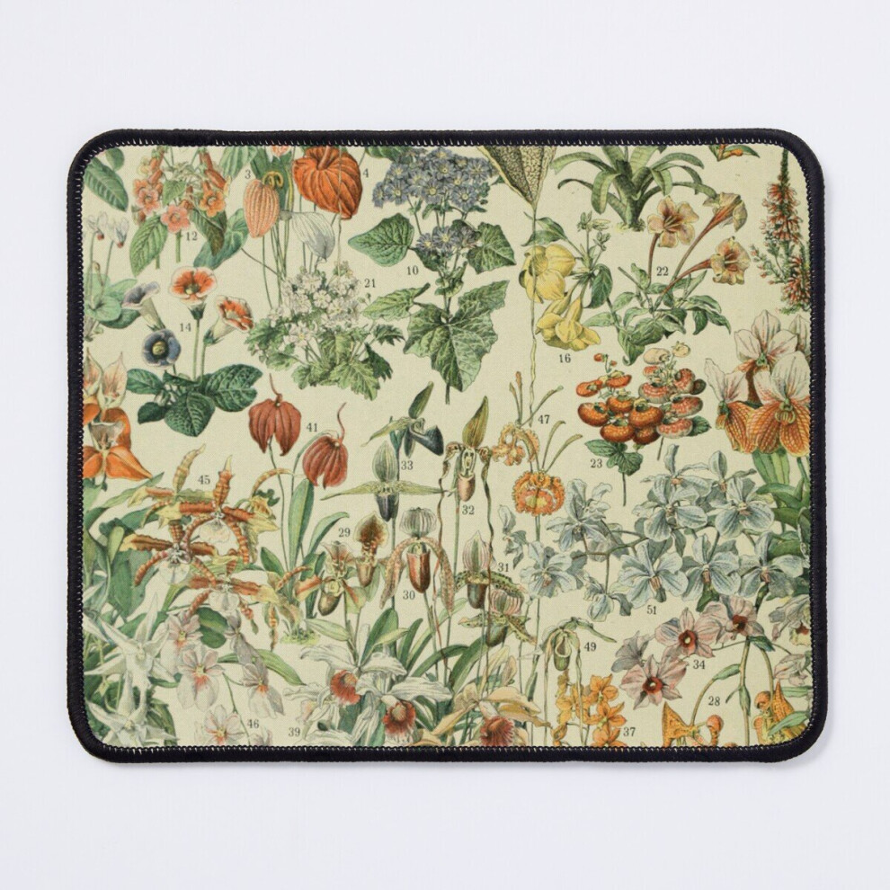 Mouse Pad Adolphe Millot Fleurs Vintage Flowers 11.8 X 9.8 Inch Computer Mat Gaming Office Mousepad 7802738150742