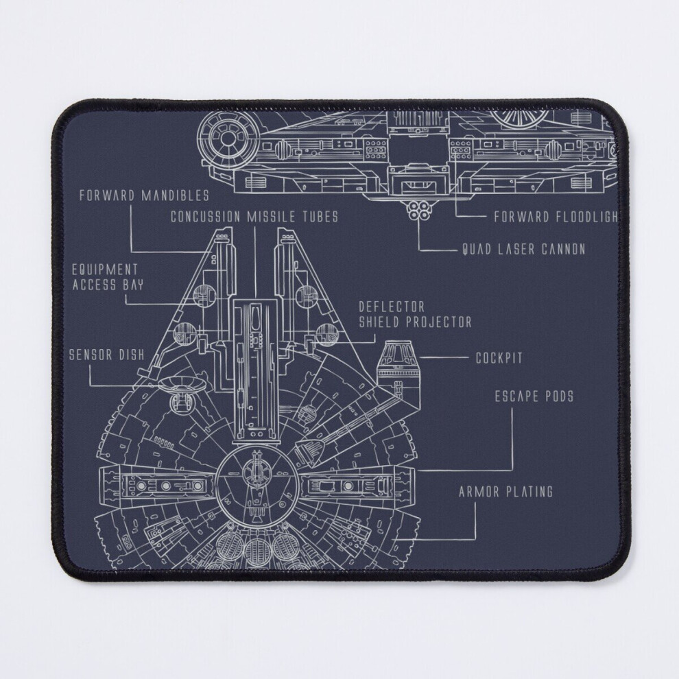 Mouse Pad Ship Schematics 11.8 X 9.8 Inch Computer Mat Gaming Office Mousepad 7802738119763