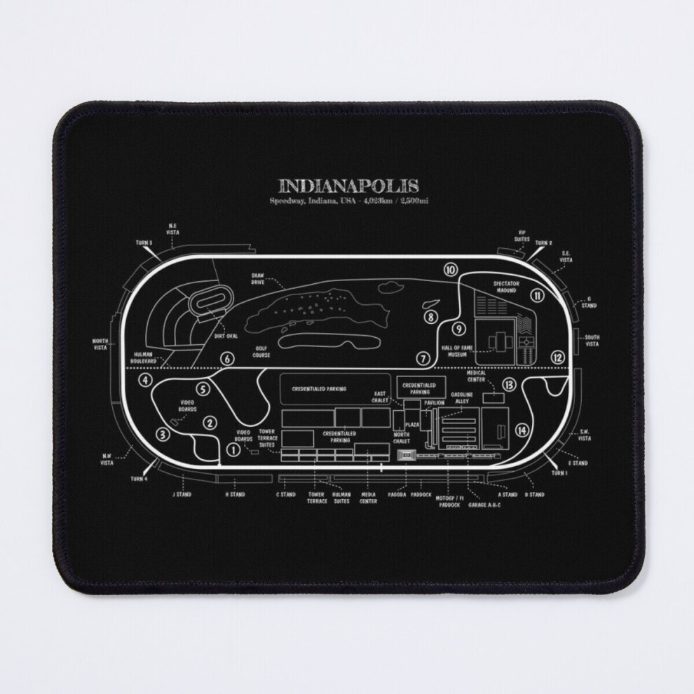 Mouse Pad Indianapolis Motor Speedway ( Stencil-No) 11.8 X 9.8 Inch Computer Mat Gaming Office Mousepad White 7802738122374