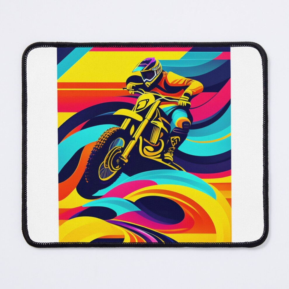 Mouse Pad Motocross Rider Colorful Art 11.8 X 9.8 Inch Computer Mat Gaming Office Mousepad 7802738175349