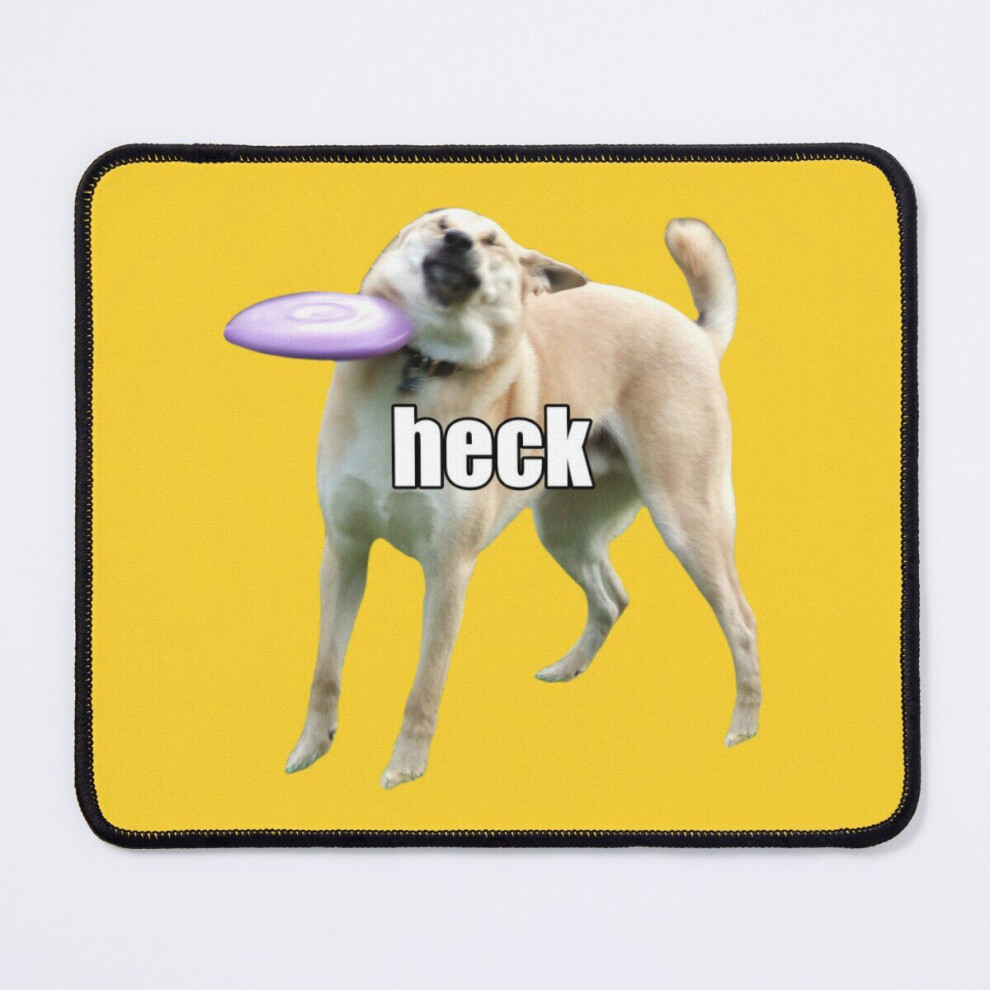 Mouse Pad Frisbee Doge Heck Dog Meme Doggo Shiba Labrador Hit In Face 11.8 X 9.8 Inch Computer Mat Gaming Office Mousepad Yellow 7802738171174