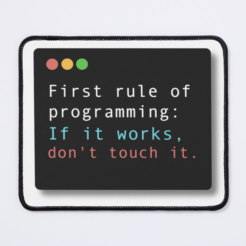 Mouse Pad First Rule Of Programming 11.8 X 9.8 Inch Computer Mat Gaming Office Mousepad 7802738134803