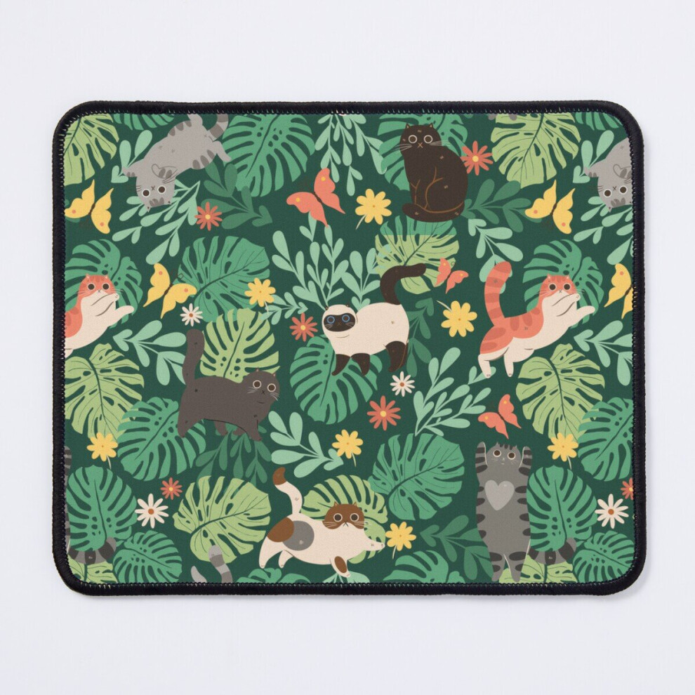 Mouse Pad Cats Plants (Green) 11.8 X 9.8 Inch Computer Mat Gaming Office Mousepad Green 7802738153040