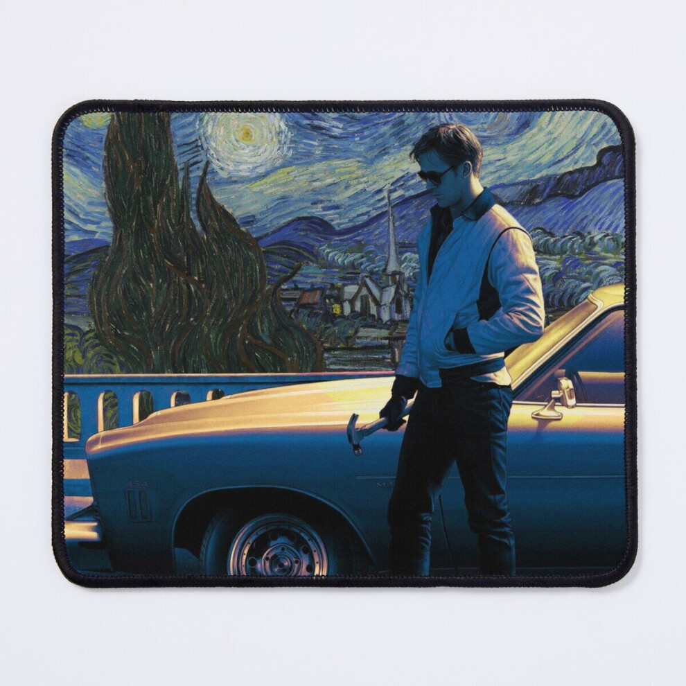Mouse Pad Vincent Van Gogh's Starry Night And Ryan Gosling In Drive 11.8 X 9.8 Inch Computer Mat Gaming Office Mousepad 7802738148114