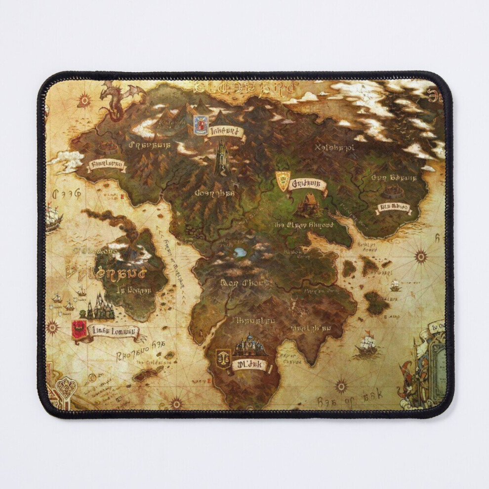 Mouse Pad Eorzea Ffxiv Map 11.8 X 9.8 Inch Computer Mat Gaming Office Mousepad 7802738114928