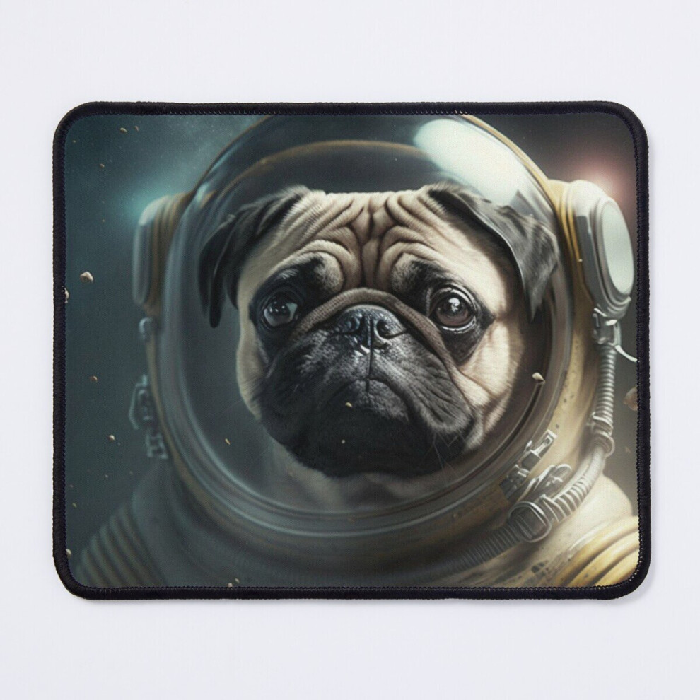 Mouse Pad Pug Dog - Realistic Astronaut - Dog Dogs 11.8 X 9.8 Inch Computer Mat Gaming Office Mousepad 7802738186369