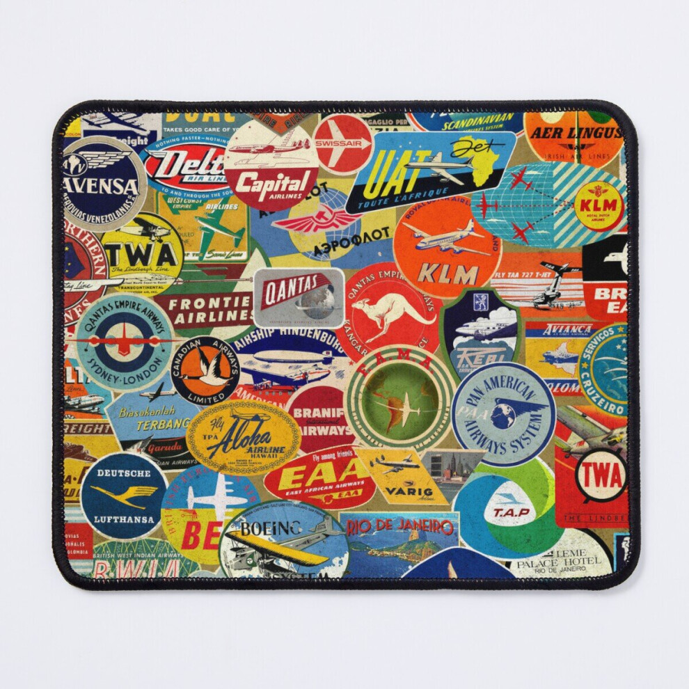 Mouse Pad Airline Labels 11.8 X 9.8 Inch Computer Mat Gaming Office Mousepad 7802738207361