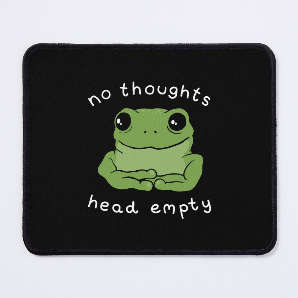 Mouse Pad No Thoughts Head Empty Frog Meme: A Cute Mental Health Aesthetic With A Sad Big Eyed 11.8 X 9.8 Inch Computer Mat Gaming Office Mousepad 7802738119978