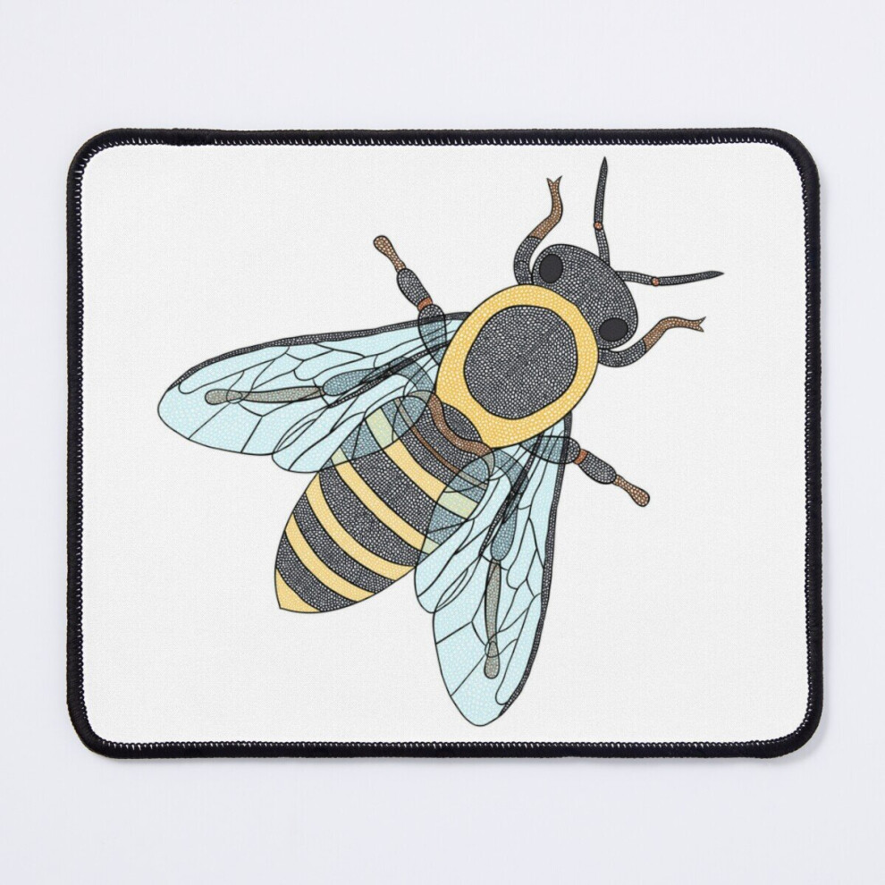Mouse Pad Crochet Honeybee (White) 11.8 X 9.8 Inch Computer Mat Gaming Office Mousepad White 7802738172836