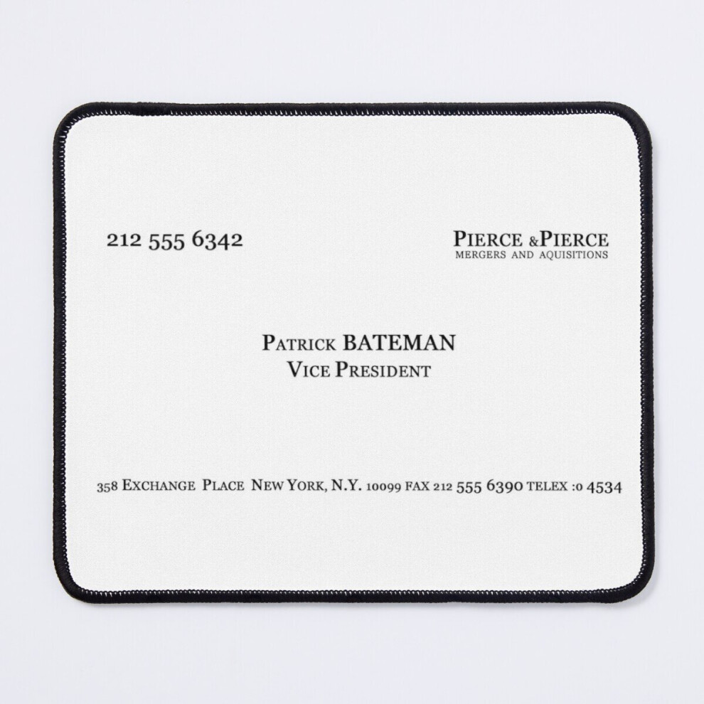 Mouse Pad Patrick Bateman Business Card 11.8 X 9.8 Inch Computer Mat Gaming Office Mousepad 7802738112696