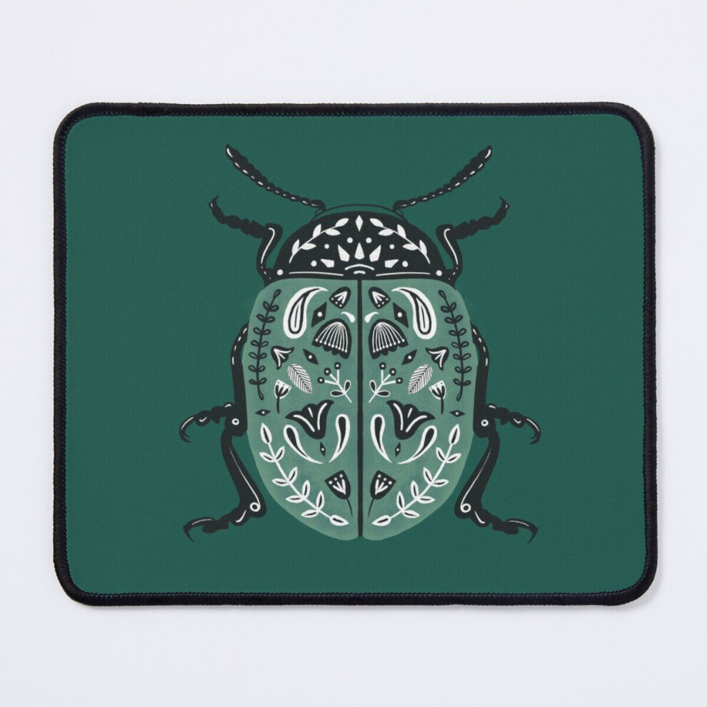 Mouse Pad Folksy Beetle 11.8 X 9.8 Inch Computer Mat Gaming Office Mousepad Green 7802738139662
