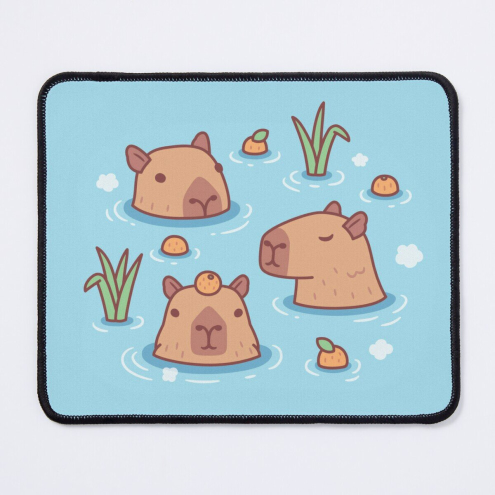 Mouse Pad Cuteybaras Chilling In Hot Spring With Oranges 11.8 X 9.8 Inch Computer Mat Gaming Office Mousepad 7802738109481