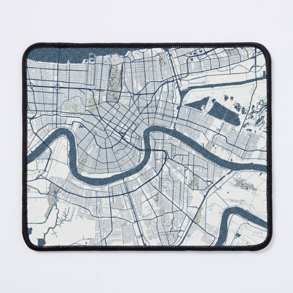 Mouse Pad New Orleans City Map Of Louisiana, Usa - Coastal 11.8 X 9.8 Inch Computer Mat Gaming Office Mousepad 7802738140743
