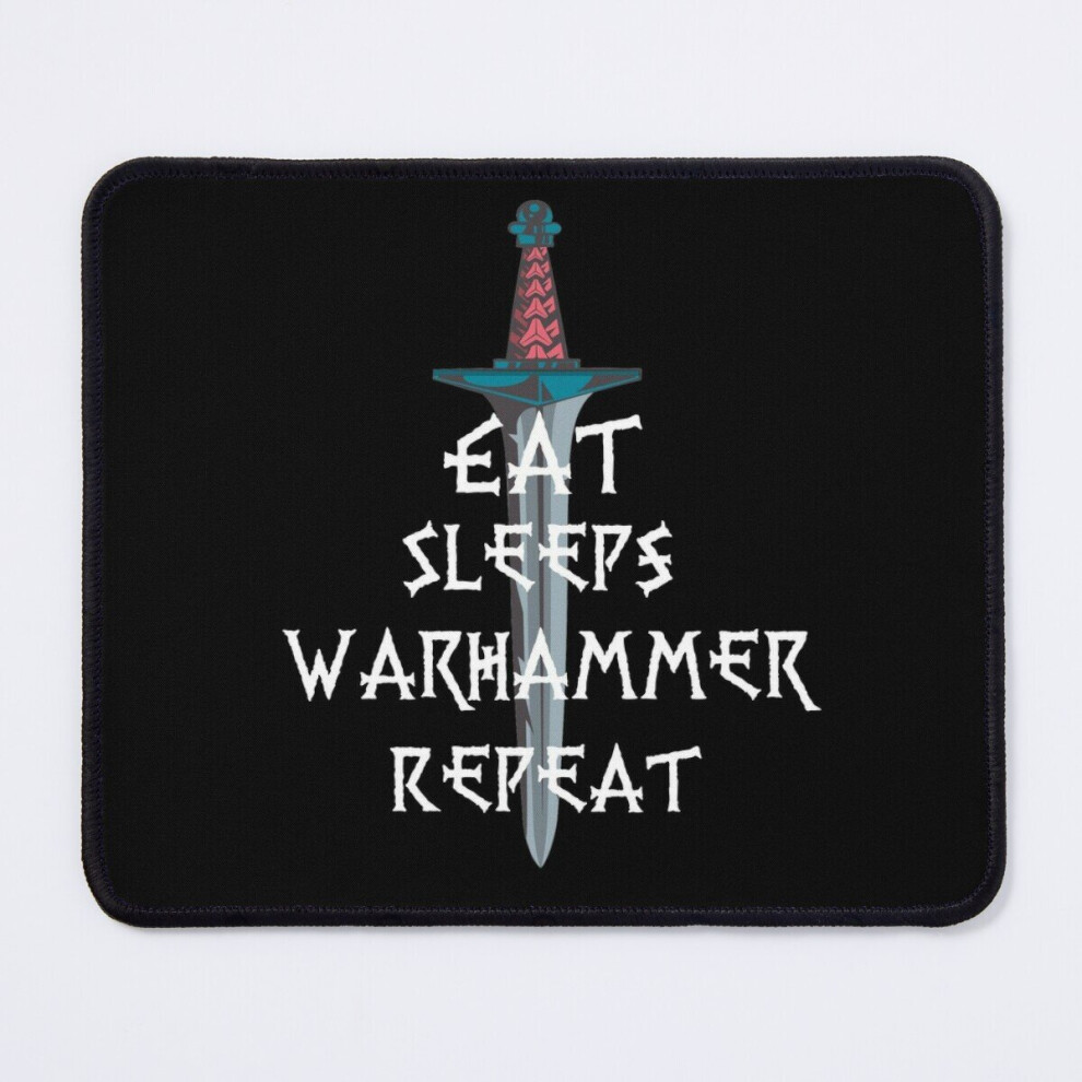 Mouse Pad Eat Sleep Warhammer Repeat-Viking Bladed Weapons- 11.8 X 9.8 Inch Computer Mat Gaming Office Mousepad Black 7802738203493