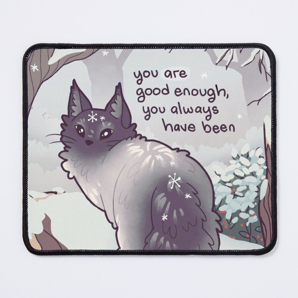 Mouse Pad "You Are Good Enough, You Always Have Been" Norwegian Forest Cat In The Snow 11.8 X 9.8 Inch Computer Mat Gaming Office Mousepad 7802738193541