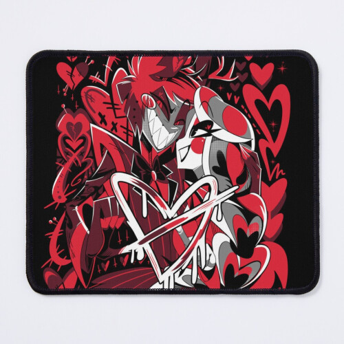 Mouse Pad Charlie + Alastor 2023 Hazbin Hotel V-day Inspired Fanmerch ...