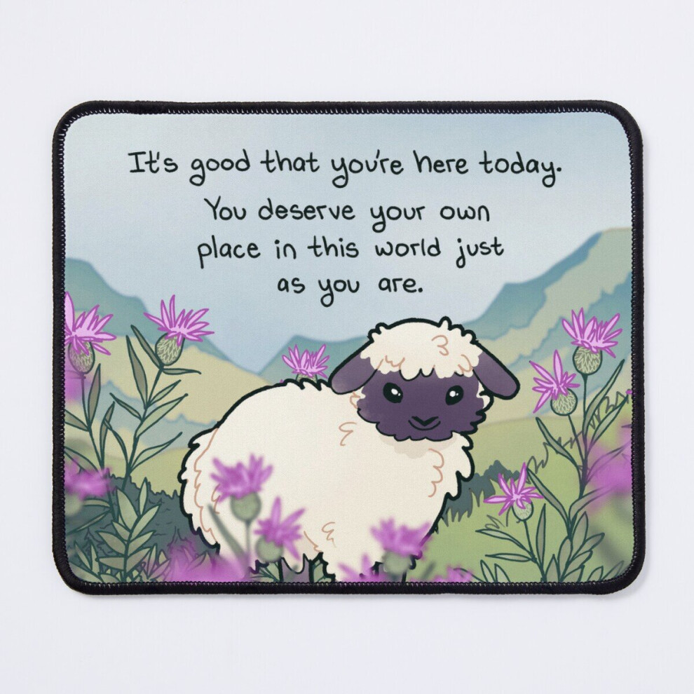 Mouse Pad "You Deserve Your Own Place In This World" Kind Fluffy Mountain Sheep 11.8 X 9.8 Inch Computer Mat Gaming Office Mousepad 7802738174731