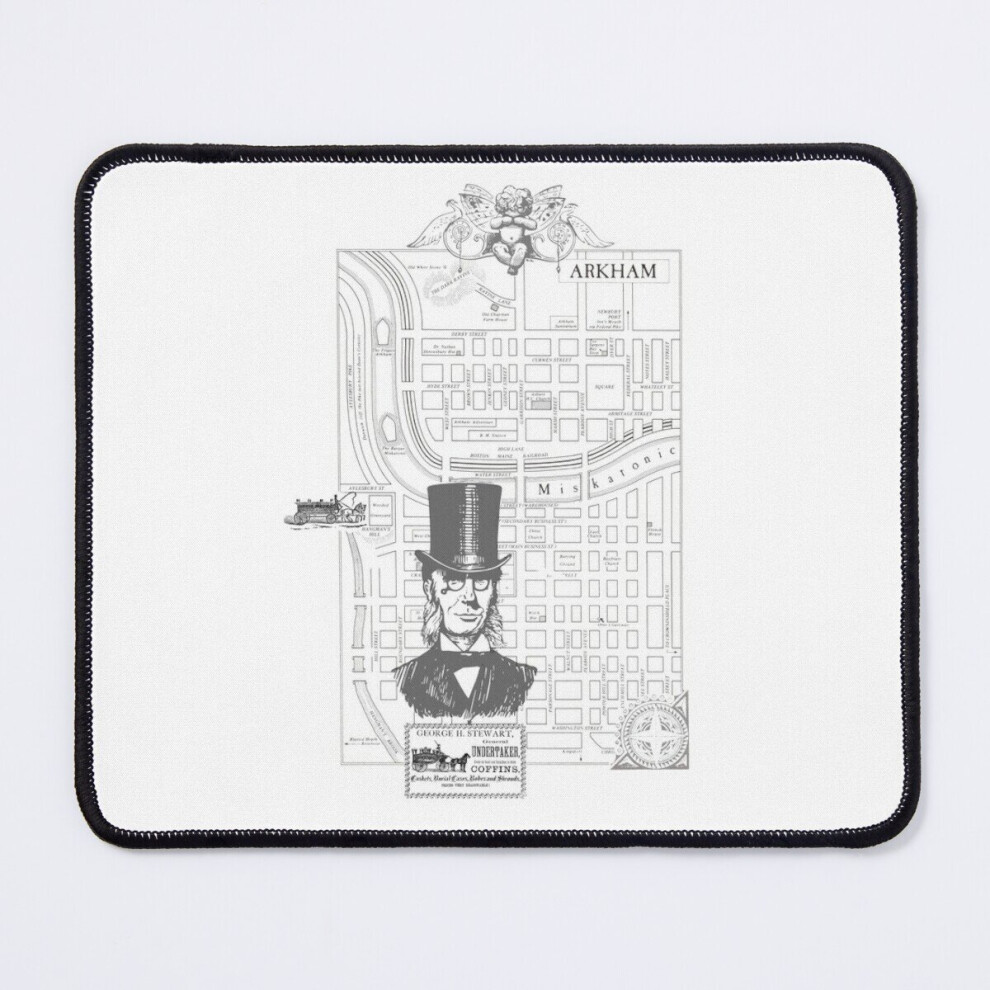 Mouse Pad Map Of Arkham Massachusettes H.p. Lovecraft Cthulhu 11.8 X 9.8 Inch Computer Mat Gaming Office Mousepad 7802738148206