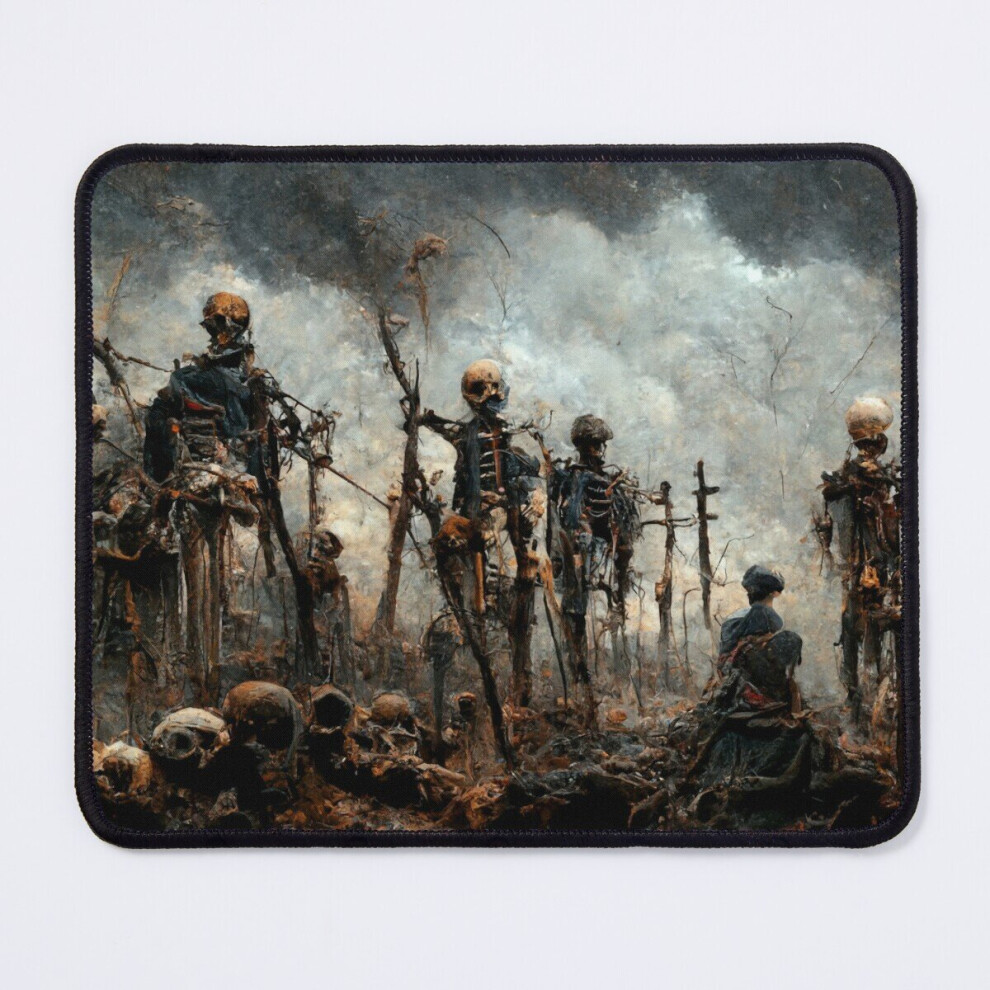 Mouse Pad Skeleton Soldiers In A Ww1 Battlefield Of Trenches - Horror War Art 11.8 X 9.8 Inch Computer Mat Gaming Office Mousepad 7802738120110