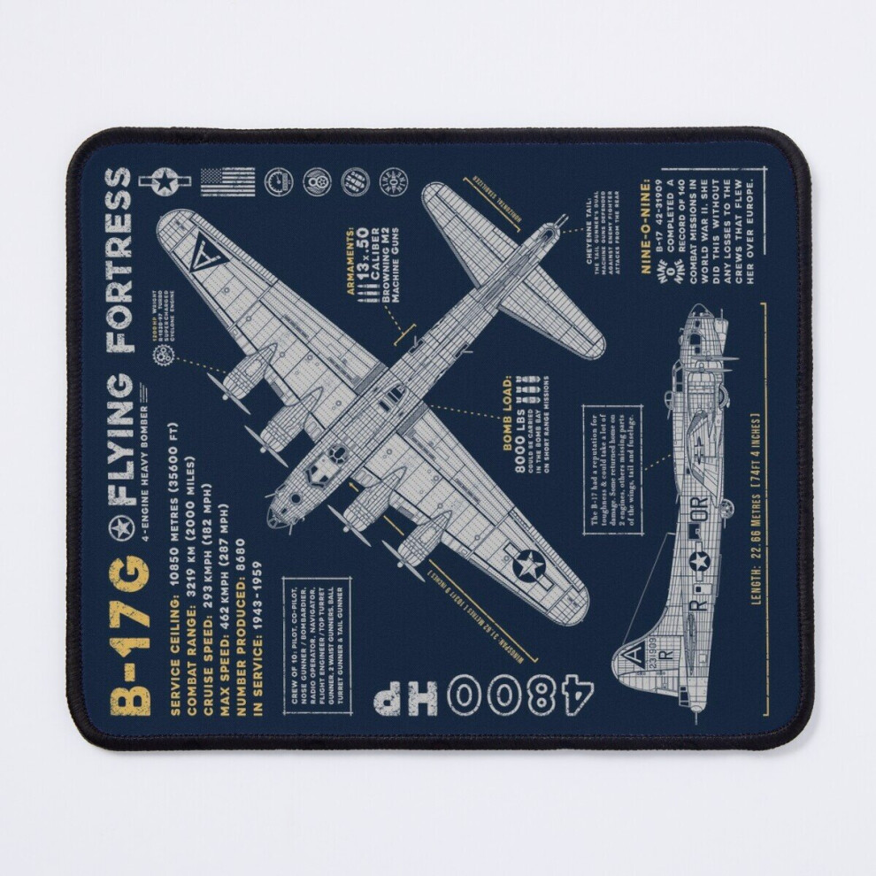 Mouse Pad B17 Flying Fortress 11.8 X 9.8 Inch Computer Mat Gaming Office Mousepad 7802738138269