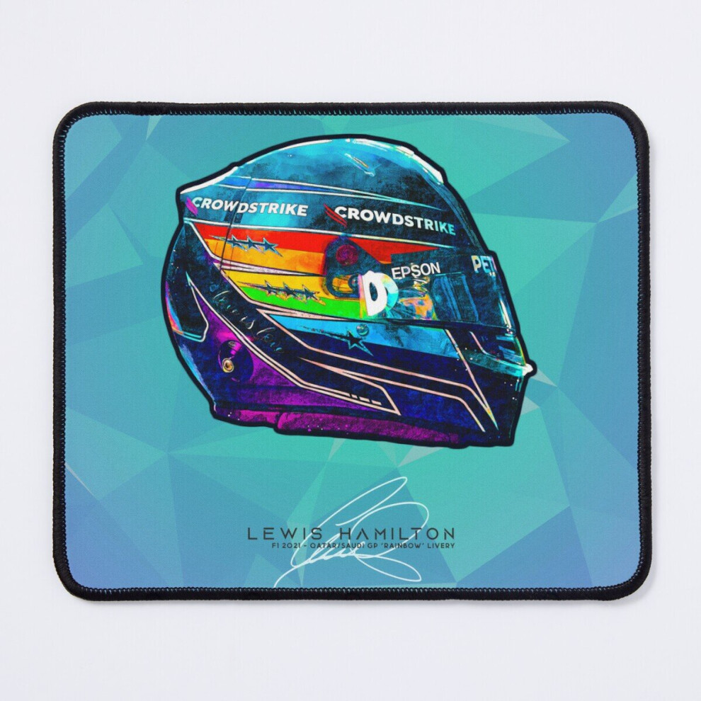 Mouse Pad F1 2021 Lewis Hamilton - Rainbow Qatar Saudi Gp Mercedes Crash Helmet Artwork 11.8 X 9.8 Inch Computer Mat Gaming Office Mousepad 7802738202496
