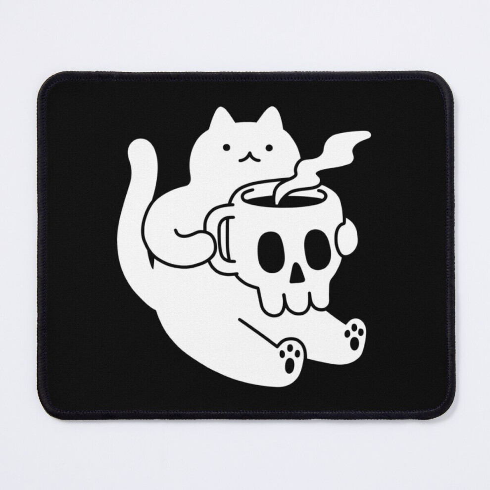 Mouse Pad Cat And Skull Mug 11.8 X 9.8 Inch Computer Mat Gaming Office Mousepad 7802738145038