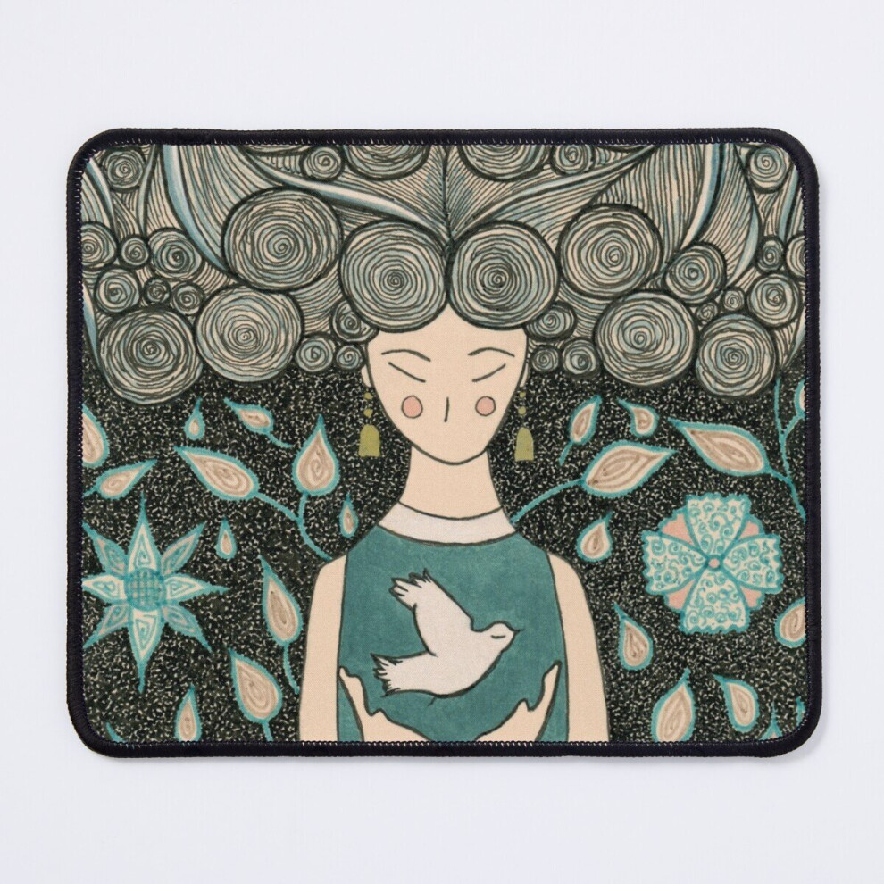 Mouse Pad Flower And Bird Girl 11.8 X 9.8 Inch Computer Mat Gaming Office Mousepad 7802738150155