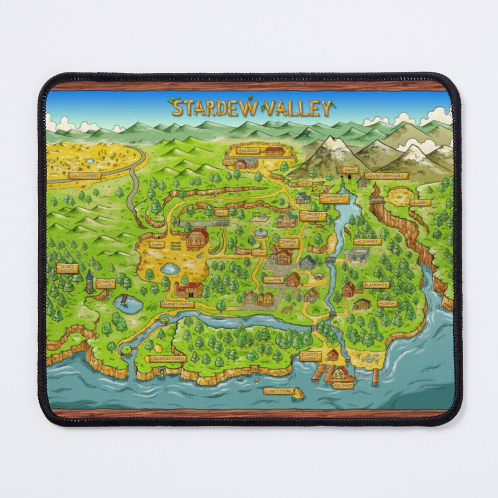 Mouse Pad Stardew Valley Official Map 11.8 X 9.8 Inch Computer Mat Gaming Office Mousepad 7802738112634