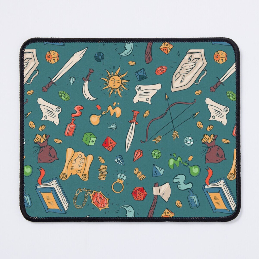 Mouse Pad Tabletop Rpg - Dnd Dice And Elements All Over Pattern 11.8 X 9.8 Inch Computer Mat Gaming Office Mousepad 7802738120257