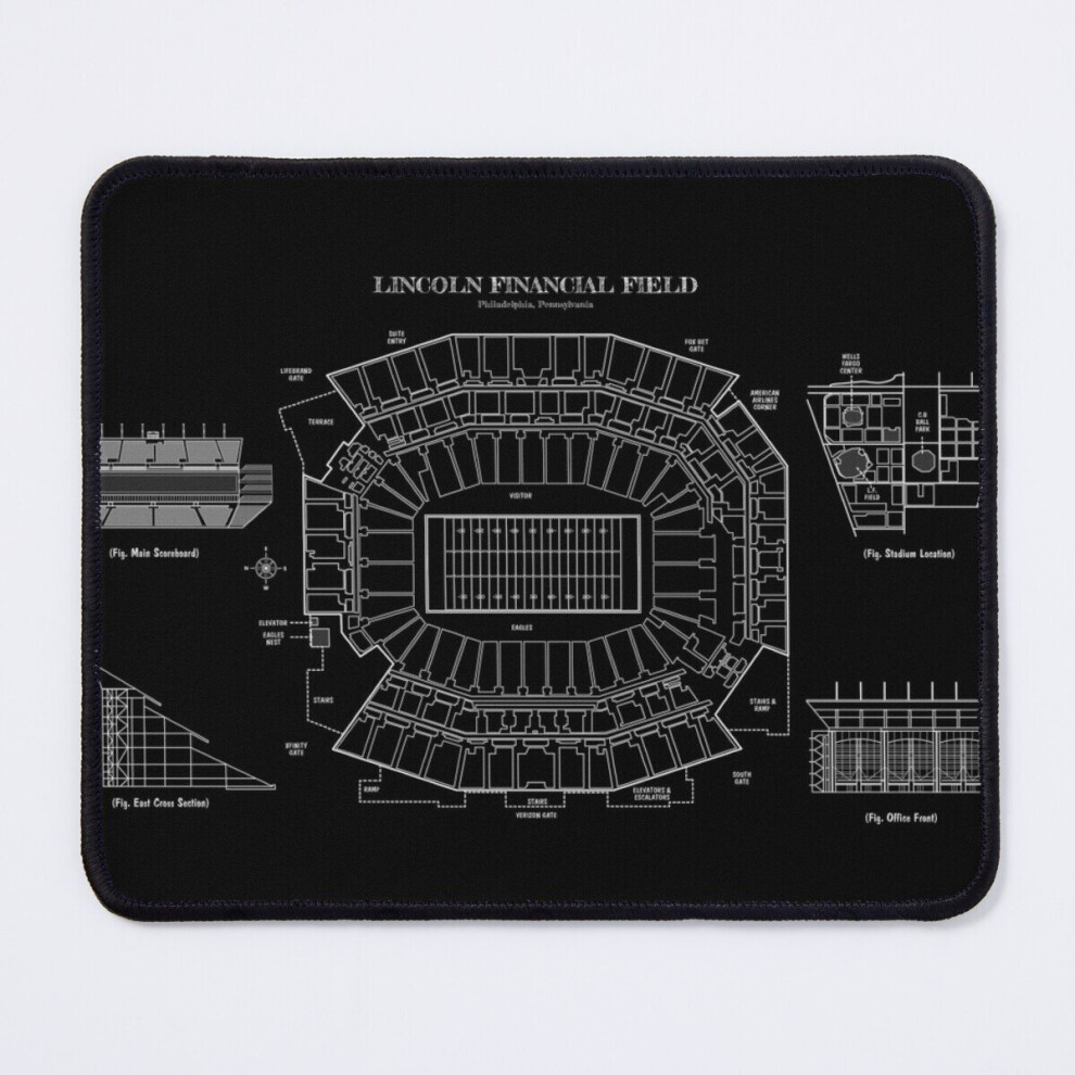 Mouse Pad Lincoln Financial Field ( Stencil - No) 11.8 X 9.8 Inch Computer Mat Gaming Office Mousepad White 7802738201826
