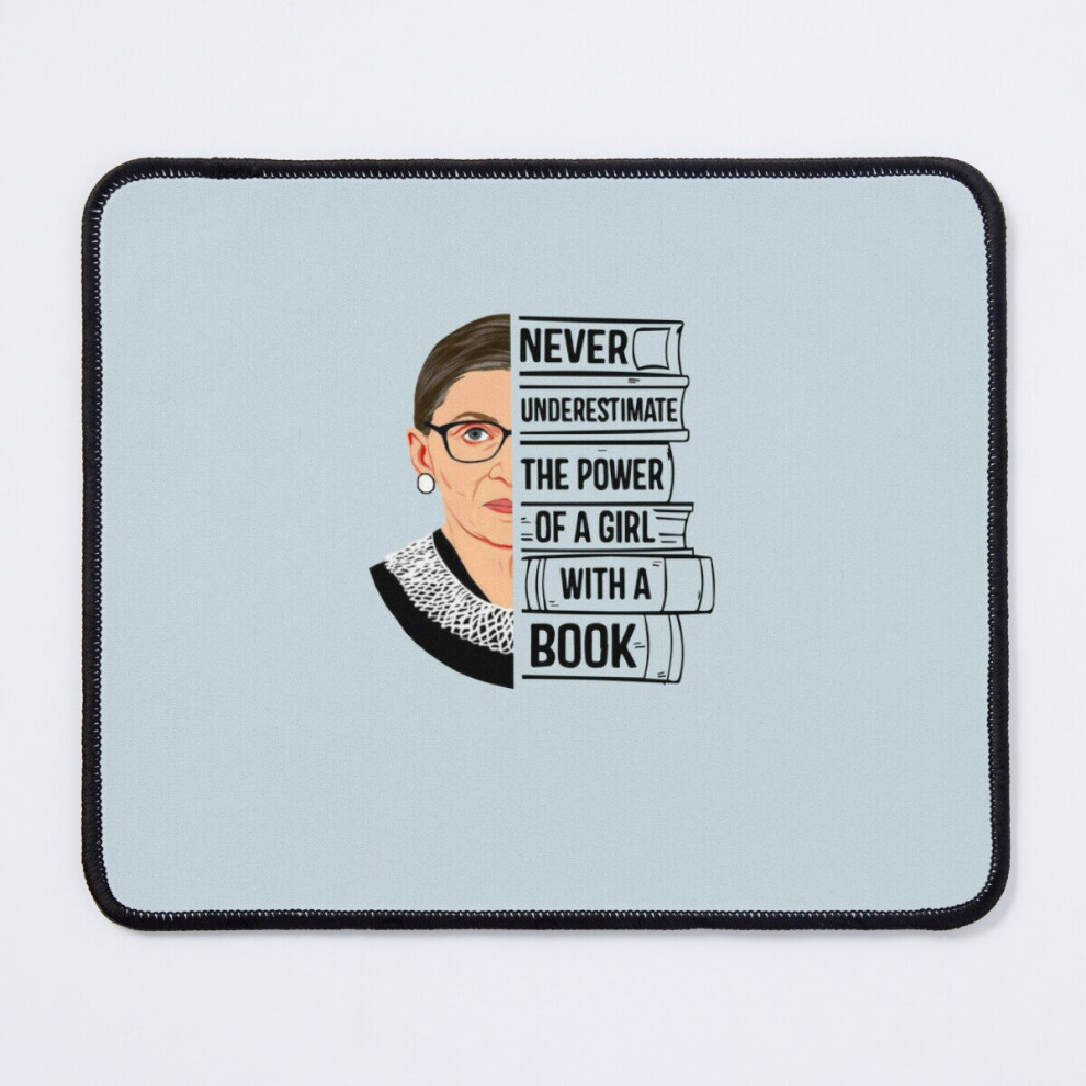 Mouse Pad Never Underestimate The Power Of A Woman With A Book Notorious Rbg Ruth Bader 11.8 X 9.8 Inch Computer Mat Gaming Office Mousepad 7802738171631