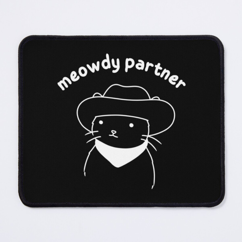 Mouse Pad meowdy partner! (white) 11.8 x 9.8 inch Computer Mat Gaming Office Mousepad