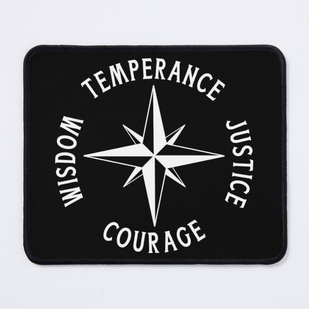 Mouse Pad Stoicism Compass Four Stoic Virtues Temperance Justice Courage Wisdom 11.8 X 9.8 Inch Computer Mat Gaming Office Mousepad 7802738137941