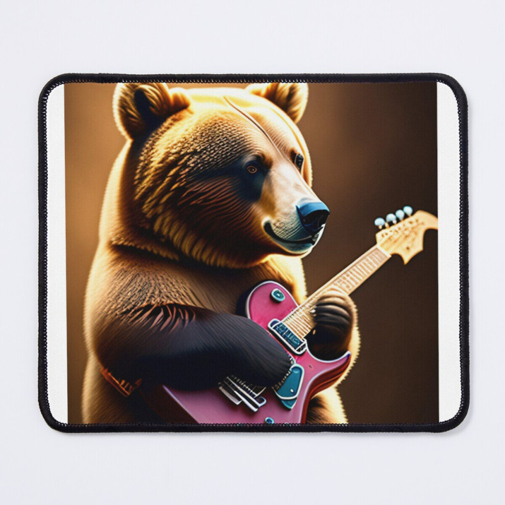 Mouse Pad Bear Sitting Plays Guitar 11.8 X 9.8 Inch Computer Mat Gaming Office Mousepad 7802738180640